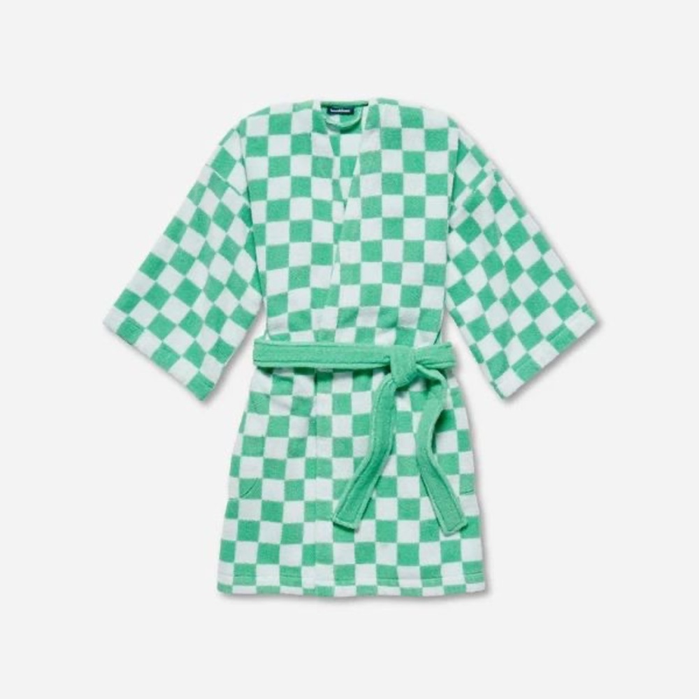 Brooklinen Green Checkered Robe SZ: SMALL